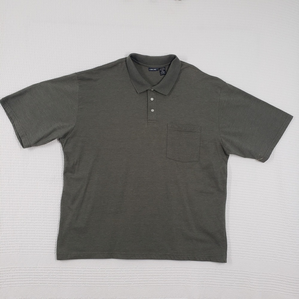 Vintage Cherokee Polo Shirt Mens XXL Green Pocket Short Sleeve Casual Golf 90s